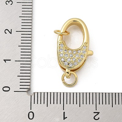 Brass Micro Pave Cubic Zirconia Lobster Claw Clasps KK-M300-04G-02-1