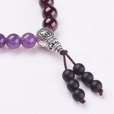 Natural Gemstone Stretch Bracelets BJEW-JB02889-1