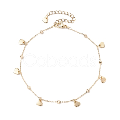 3Pcs 3 Styles Brass Cable Chain Anklets AJEW-AN00601-1