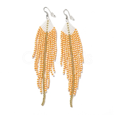 Bohemia Woven Glass Seed Bead Dangle Earrings EJEW-A046-04C-1