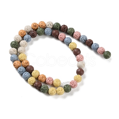 Synthetic Lava Rock Dyed Beads Strands G-H311-08B-07-1