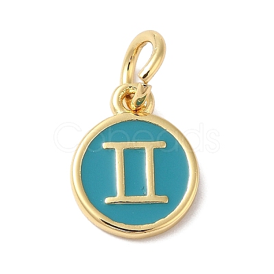 Real 18K Gold Plated Brass Enamel Charms KK-L216-001G-I-1