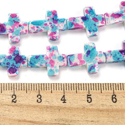 Baking Paint Synthetic Turquoise Beads Strands G-H060-01A-1