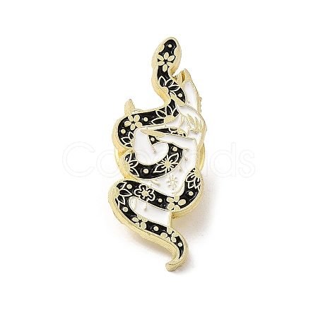 Snake & Flower Enamel Pins JEWB-P030-D03-1