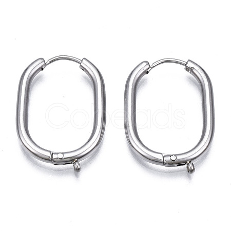 Tarnish Resistant 316 Surgical Stainless Steel Hoop Earrings Findings STAS-N097-055P-1