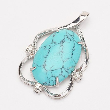 Synthetic Turquoise Pendants G-G677-05P-1