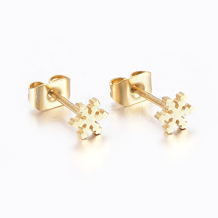 304 Stainless Steel Ear Studs EJEW-E225-01G-1