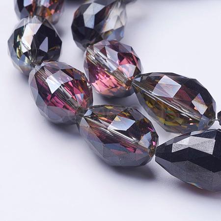 Electroplate Glass Beads Strands EGLA-E049-HP01-1