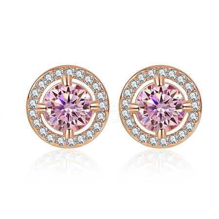 Stainless Steel with Rhinestone Stud Earrings UT4699-2-1