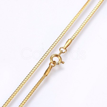 304 Stainless Steel Snake Chain Necklaces MAK-L015-21G-1