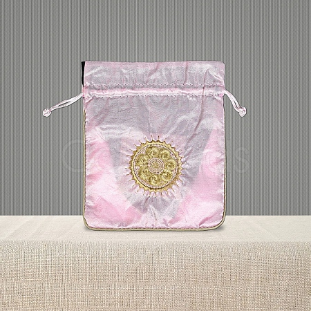 Chinese Style Brocade Drawstring Gift Blessing Bags PW-WG69519-03-1