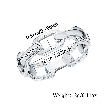 S925 Hollow Chain Ring Fashion Simple Unisex Work Ring ZV6174-3-1