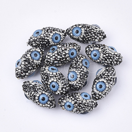 Handmade Polymer Clay Rhinestone Beads RB-T010-11-1