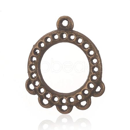 Tibetan Style Alloy Cabochon Connector Open Back Settings PALLOY-F178-08AB-1