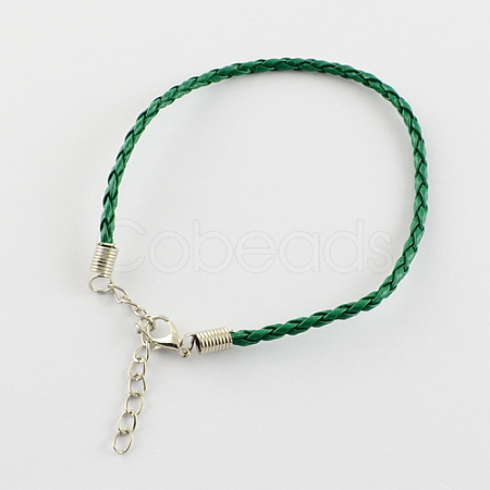 Trendy Braided Imitation Leather Bracelet Making BJEW-S076-012-1