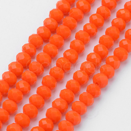Faceted Solid Color Glass Rondelle Bead Strands X-GLAA-Q044-6mm-18-1
