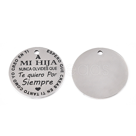 Non-Tarnish 201 Stainless Steel Pendants STAS-T064-38P-15-1