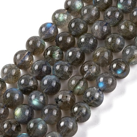 Grade AA Natural Gemstone Labradorite Round Beads Strands G-E251-33-6mm-01-1