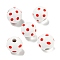 Printed Wood European Beads, Round with Dot Pattern, Red, 15.5~16mm, Hole: 4~4.5mm