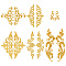 AHADERMAKER 12Pcs 6 Style Auspicious Cloud Computerized Embroidery Cloth Iron on/Sew on Patches, Costume Accessories, Metallic Appliques, Gold, 47~336x103~309x0.9~1mm, 2pcs/style