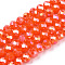 Electroplate Glass Beads Strands, Opaque Solid Color, AB Color Plated, Faceted, Rondelle, Orange Red, 2.3~2.7x2mm, Hole: 0.4mm, about 150~155pcs/strand, 32~33cm