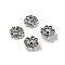 Tibetan Style Alloy Bead Caps, Cadmium Free & Lead Free, Flower, Antique Silver, 8x3mm, Hole: 1.2mm, about 4761pcs/1000g