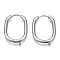 Tarnish Resistant 316 Surgical Stainless Steel Hoop Earrings Findings, with Vertical Loop, Oval, Stainless Steel Color, 25x17x2mm, Hole: 1mm, Pin: 0.8mm