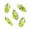 Cubic Zirconia Cabochons, Point Back, Horse Eye, Green Yellow, 12x6x3mm