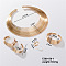 Elegant Luxury Iron Jewelry Set, Necklace & Bracelet & Earrings & Ring Set for Women, Golden