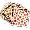 Thanksgiving Day Leaf Turkey Scrapbooking Paper Pads Set, for Card Making Craft Scrapbook Decoration, Mixed Color, 152x152x0.1mm, 12pcs/set