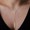 Alloy Lariat Necklaces, Jewelry for Women, Golden, Stick, 24.21 inch(61.5cm)