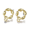 Alloy Stud Earring Findings, for DIY Earring Making, with Steel Pins, with Loop, Ring, Light Gold, 19x15mm, Hole: 2mm, Pin: 0.7mm
