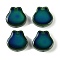 Two Tone Glass Beads, Temperature Sensing Color Changing Beads, Rabbit, Sea Green, 14x14x6mm, Hole: 1.2mm