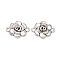 Tibetan Style Zinc Alloy Connector Charms, Flower, Antique Silver, 14x19x3.5mm, Hole: 1.8mm