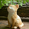 Creative Resin Poses Cat Figurine Display Decorations, Simulation Animal, for Car Home Office, Wheat, 40x40x55mm