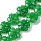 Dyed Natural Malaysia Jade Beads Strands, Flower, 14x14x5.5mm, Hole: 1.2mm, about 29pcs/strand, 14.80''(37.6cm)