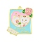 Valentine's Day Alloy Enamel Pendants, Golden, Bear Charm, Square, 28x24x1mm, Hole: 1.6mm