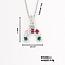 Simple Cute Style Rainbow Shape Brass Coloful Cubic Zirconia Pendant Necklace with Cable Chain for Women Girl, Platinum, 15.75 inch(40cm)