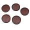 Natural Wood Cabochon Settings, Flat Round, Coconut Brown, Inner Diameter: 20mm