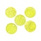 Spray Painted Natural Capiz Shell Connector Charms, Disc, Yellow, 15x1.5mm, Hole: 1mm