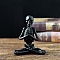 Resin Yoga Skeleton Figurines, for Home Office Desktop Decoration, Black, 110x55x130mm