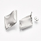 Non-Tarnish 304 Stainless Steel Stud Earring Findings, with Ear Nuts/Earring Backs, Rhombus, Stainless Steel Color, 28x18mm, Hole: 1.8mm, Side Length: 16.5mm, Pin: 0.7mm