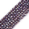 Electroplate Glass Beads Strands, Opaque Solid Color, AB Color Plated, Faceted, Rondelle, Purple, 2.9~3.3x2mm, Hole: 0.8mm, about 148~150pcs/strand, 39.5~40cm