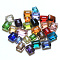 Imitation Austrian Crystal Beads, Grade AAA, K9 Glass, Faceted, Rectangle, Mixed Color, 8x9.5x5mm, Hole: 0.9~1mm