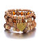 Boho Style Wood Beaded Stretch Bracelet Sets for Women, with Acrylic and Alloy Finding , PeachPuff, No Size 