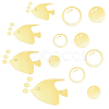 SUPERFINDINGS 2 Sets 2 Style Bubble Effect & Sea Fish Acrylic Mirror Wall Stickers AJEW-FH0003-21A-1