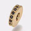 Brass Micro Pave Cubic Zirconia Bead Spacers ZIRC-K074-11B-02G-1