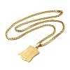 Rectangle with Virgin Mary
 Pendant Necklaces NJEW-C043-01G-2
