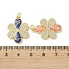 Brass Micro Pave Clear Cubic Zirconia Pendants KK-C045-29G-3