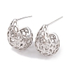 Rack Plating Hollow Teardrop Brass Earrings EJEW-S219-03P-1